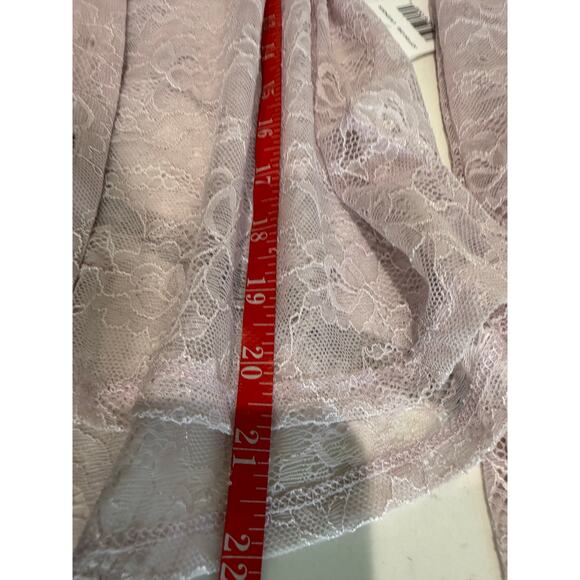 NWT Tinsel Women’s Pink Lace Sheer Long Sleeve Button Blouse Top Large Boho - Picture 5 of 9